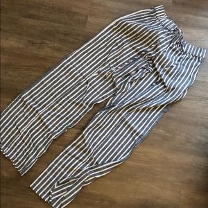 Blue and White striped linen pants